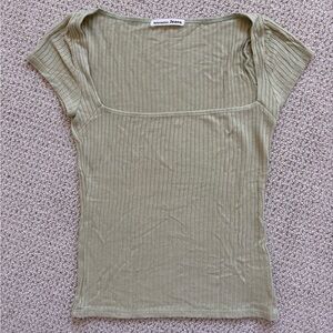 Reformation ribbed top in green